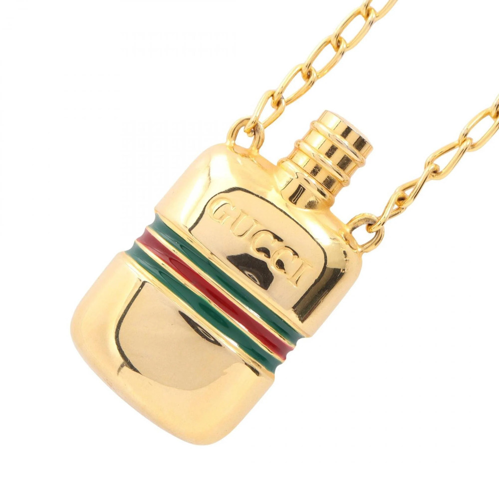 Gucci Perfume Bottle Long Necklace Jewelry GP (Gold Plated) Women's Gold Tone...